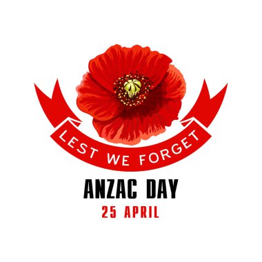 Anzak günü diye biz unutmak kartıyla haşhaş çiçek