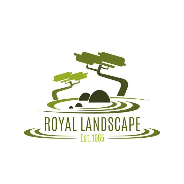 Royal landscape design azienda icona vettoriale — Vettoriale Stock