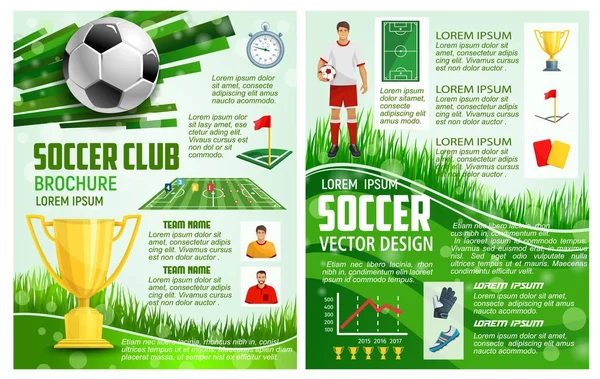 Brochure vectorielle pour le football sport jeu de football — Image vectorielle