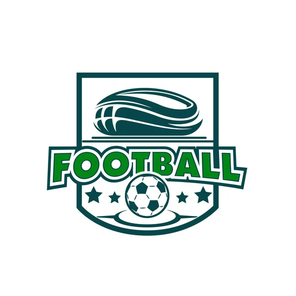 Soccer fotbalový stadion a míč hvězdy vektorové ikony — Stockový vektor