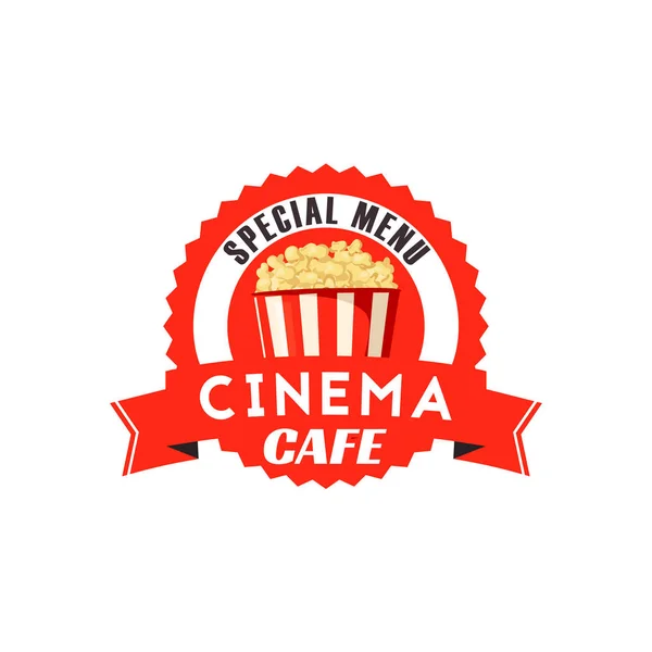 Popcorn-Box-Vektorsymbol für die Menükarte eines Kino-Cafés — Stockvektor