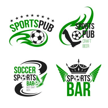 Vektör simgeler futbol spor bar veya futbol bira pub