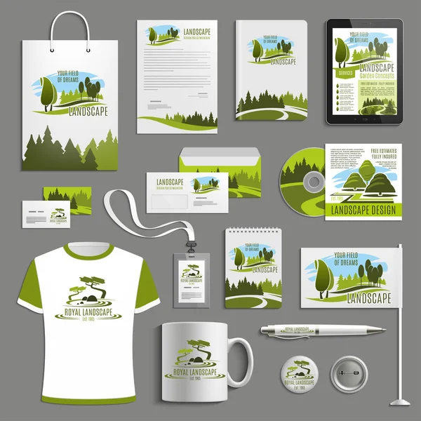 Reclame promo vector item voor landschapsarchitectuur — Stockvector