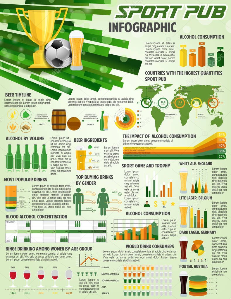 Vector infographic for soccer football pub