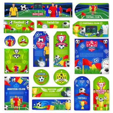 Futbol ya da Futbol Spor Kulübü etiket ve etiket tasarım