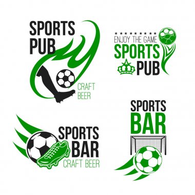 Futbol topu ve futbol geçit ile spor pub simgesi