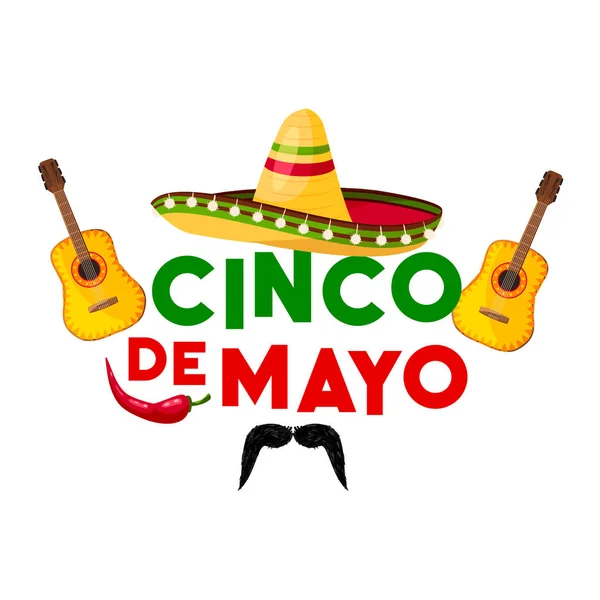 Biglietto di auguri per la festa del Cinco de Mayo messicano — Vettoriale Stock
