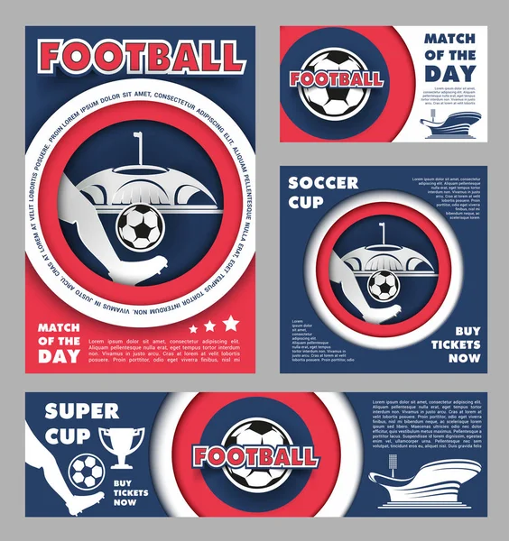 Cartaz de jogo de futebol para design de jogo de futebol — Vetor de Stock