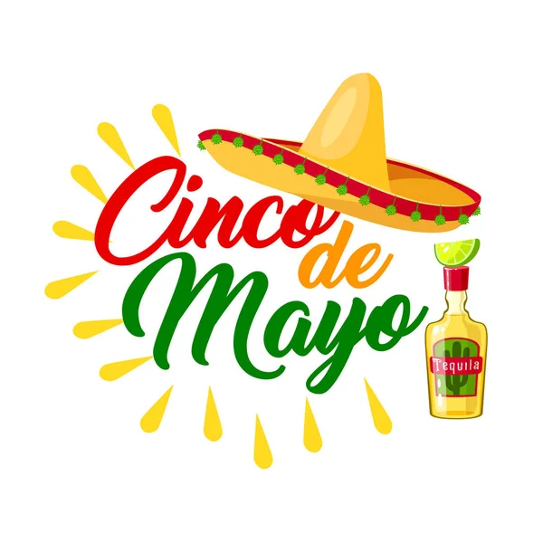 Cinco de Mayo icône de vacances mexicaine avec sombrero — Image vectorielle