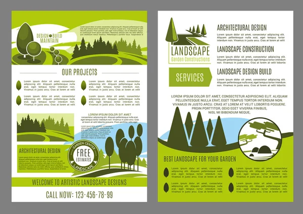 Modelo de brochura de negócios de design de paisagem — Vetor de Stock