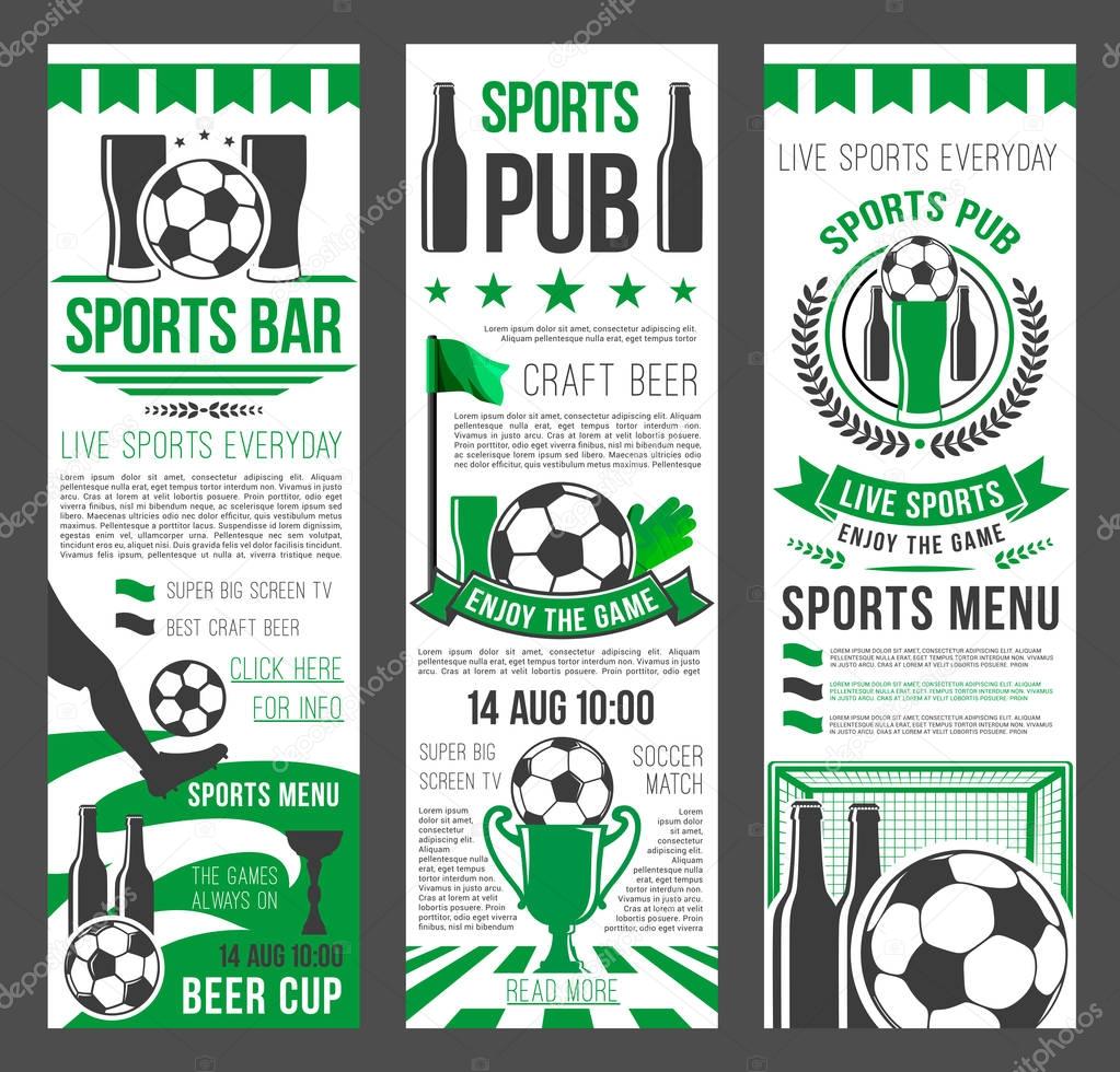 Sport bar invitation banner for football event