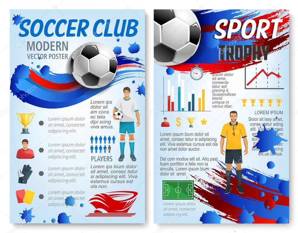 Soccer sport infographic for football team design