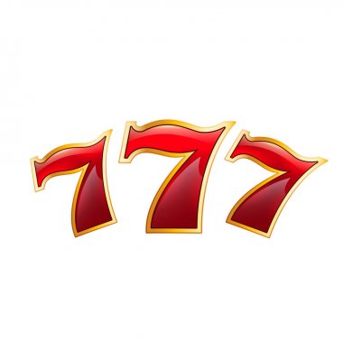 Şanslı yedi casino poker ikramiye vektör simgesi