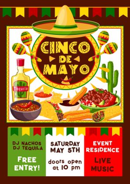 Vektör Meksika Cinco de Mayo Parti Davetiyesi