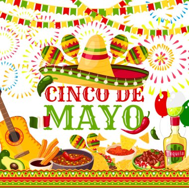 Cinco de Mayo fiesta Meksika vektör tebrik kartı
