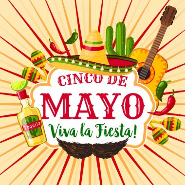 Cinco de Mayo Meksika tatil tebrik posteri