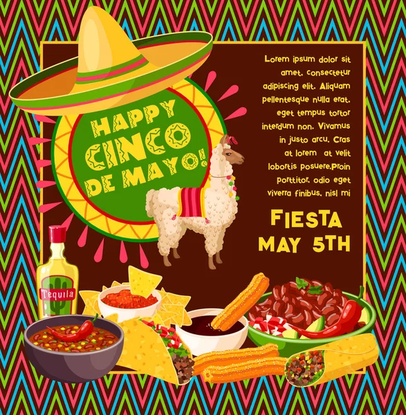 Cinco de Mayo vector Mexican celebration fiesta — Wektor stockowy