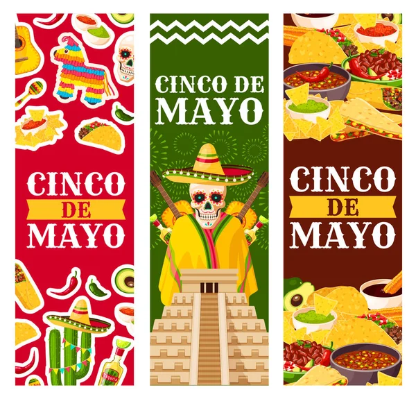 Cinco de Mayo pozdrowienie banery meksykański wektor — Wektor stockowy