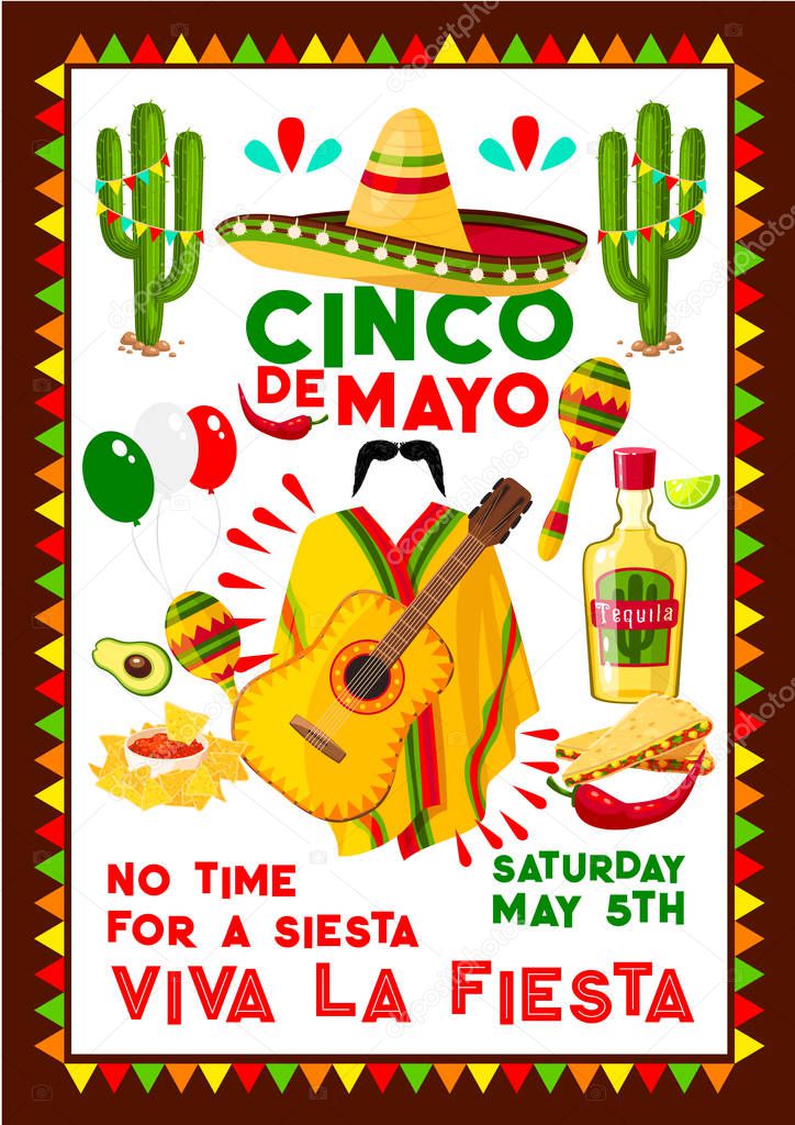 Mexican vector poster for Cinco de Mayo holiday