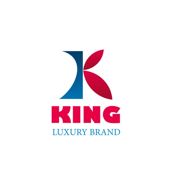 Logotipo de marca de lujo rey — Vector de stock