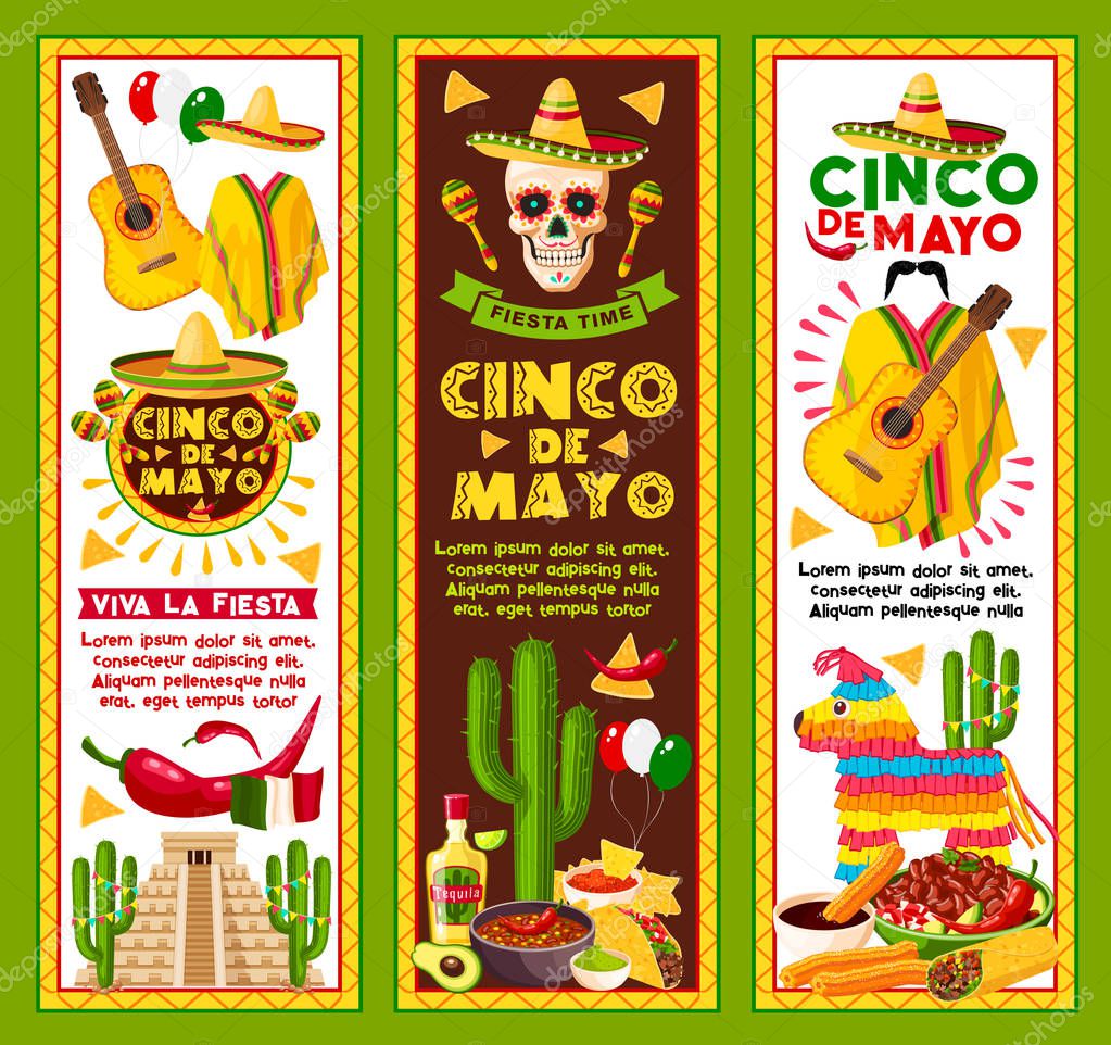 Vector banners for Cinco de Mayo Mexican holiday