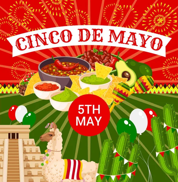 Mexican Cinco de Mayo vector fiesta poster — Stok Vektör
