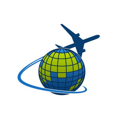 Vektör simgesi uçak Jet dünya üzerinde