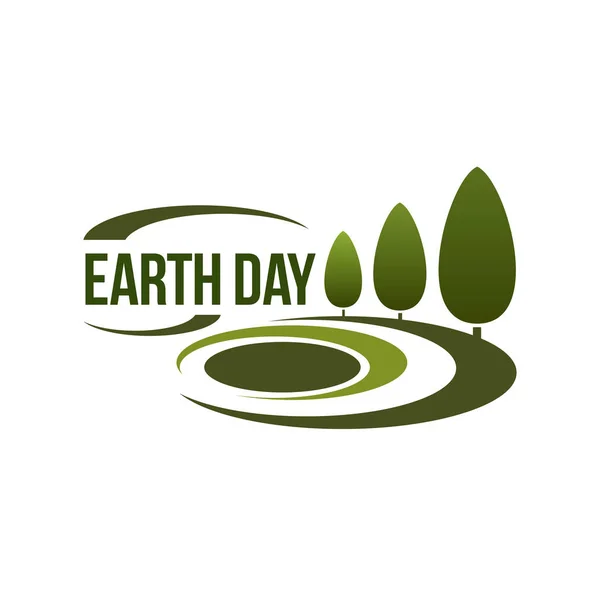Earth day vector icon for green nature ecology — Stock Vector