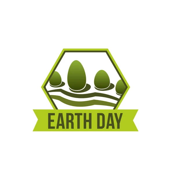 Earth day vector nature ecology forest icon — Stock Vector