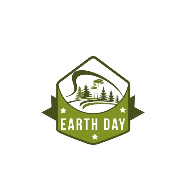 Earth Day green nature planet vector ecology icon — Stock Vector