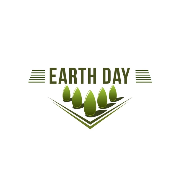 Earth Day ecology green nature trees vector icon — Stock Vector
