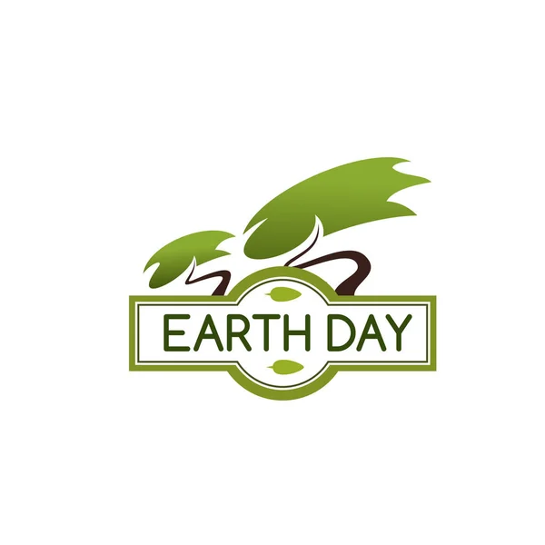 Earth Day tree vector icon for nature protection — Stock Vector