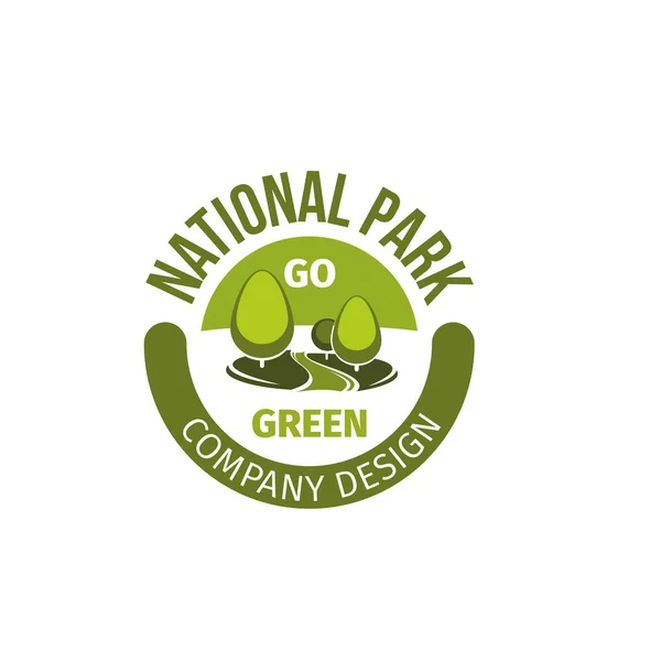 Verde árboles del parque icono vectorial para la empresa de paisajismo — Vector de stock