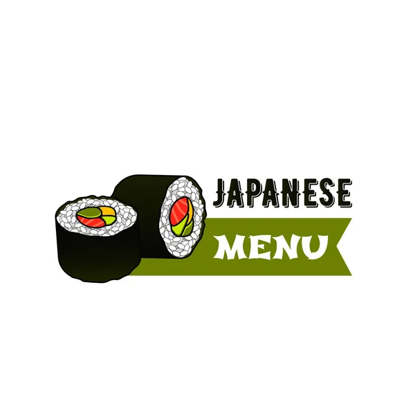 Ícone de vetor para menu de restaurante de sushi japonês — Vetor de Stock