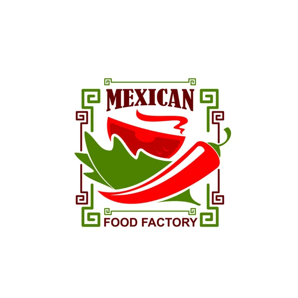 Ikon lada vektor jalapeno untuk restoran Meksiko - Stok Vektor