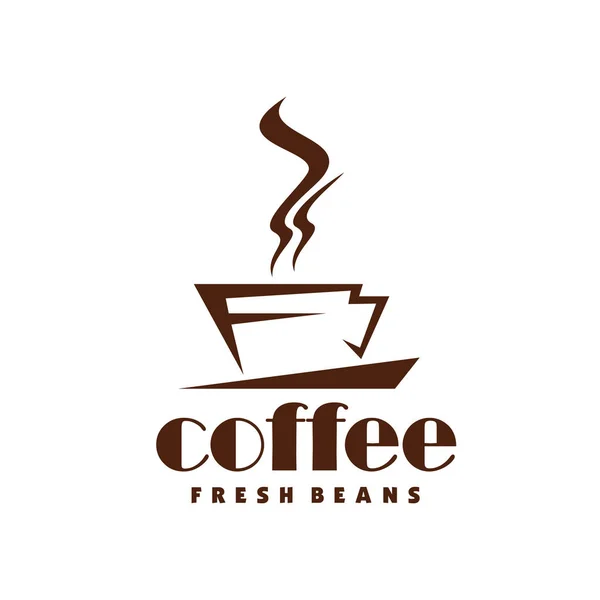 Horká káva parní pohár vektorové linky ikona pro kavárny — Stockový vektor