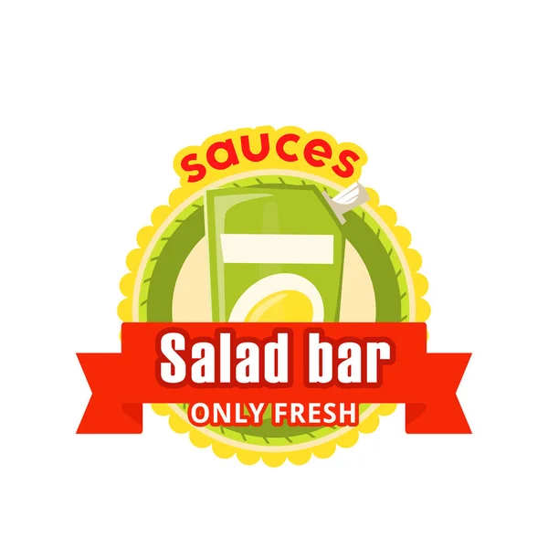 Lokanta salata bar cafe bistro için vektör simgesi — Stok Vektör