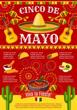 Mexican Cinco de Mayo vector holiday fiesta poster