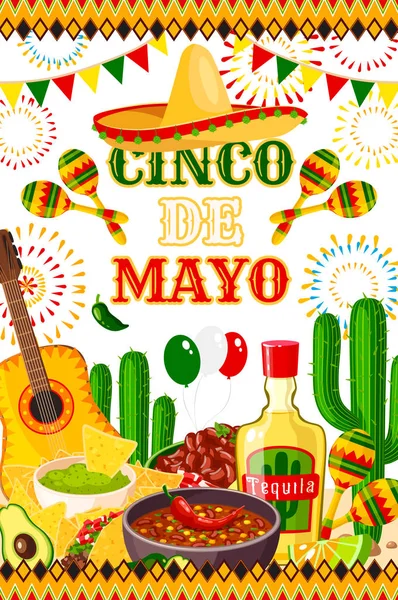 Mexican Cinco de Mayo vector fiesta poster — Stockový vektor