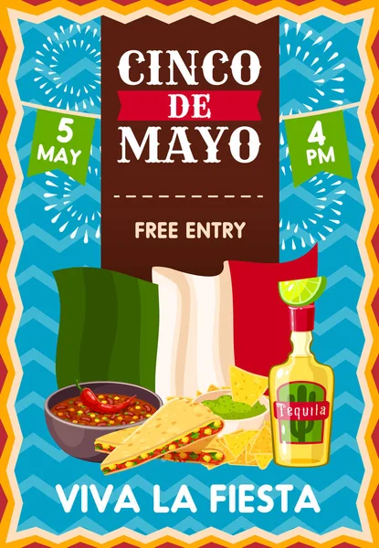 Poster liburan Cinco de Mayo - Stok Vektor