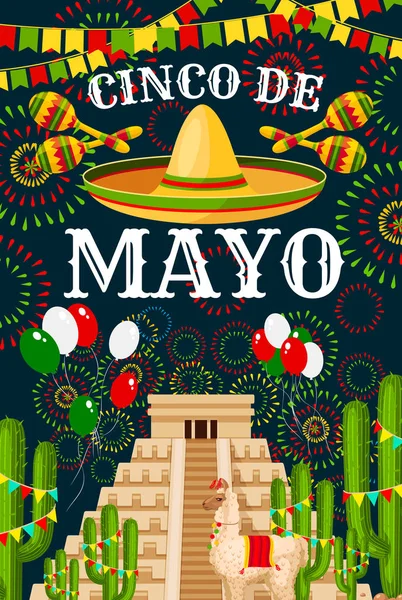 Cinco de Mayo Mexican sombrero vector greeting — 图库矢量图片