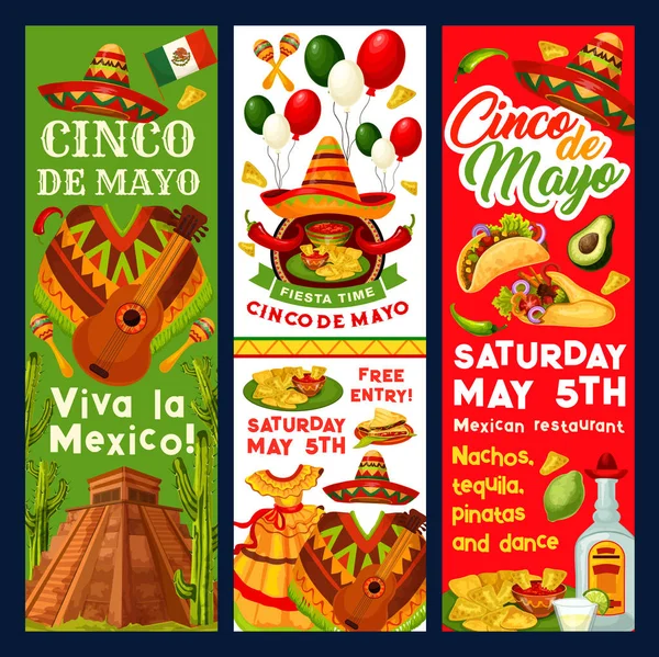 Cinco de Mayo Invitación a fiesta vectorial mexicana — Vector de stock