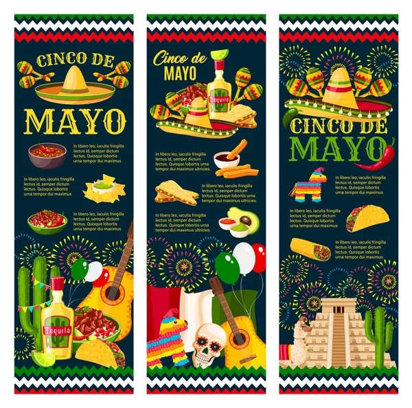 Banner de saludo del festival mexicano Cinco de Mayo — Vector de stock
