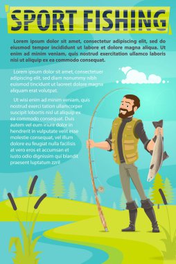 Vektör balıkçı Spor balıkçılık vektör poster