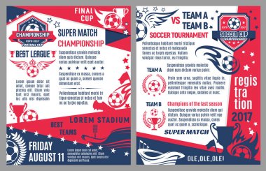 Vektör futbol futbol maç Turnuvası poster