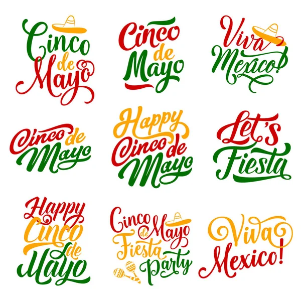 Cinco de Mayo Mexican holiday fiesta vector icons — Stock Vector