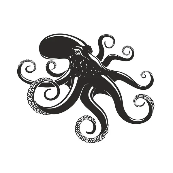 Octopus vector Oceaan zeevruchten weekdieren pictogram — Stockvector