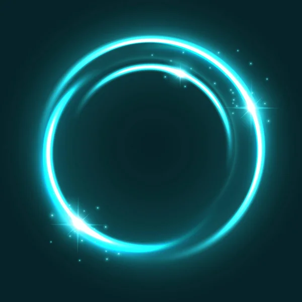 Vetor néon luz círculo brilho brilho ícone — Vetor de Stock