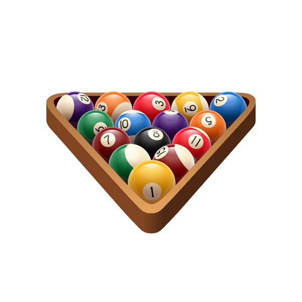 Pool bolas de billar en triángulo vector icono del juego — Archivo Imágenes Vectoriales