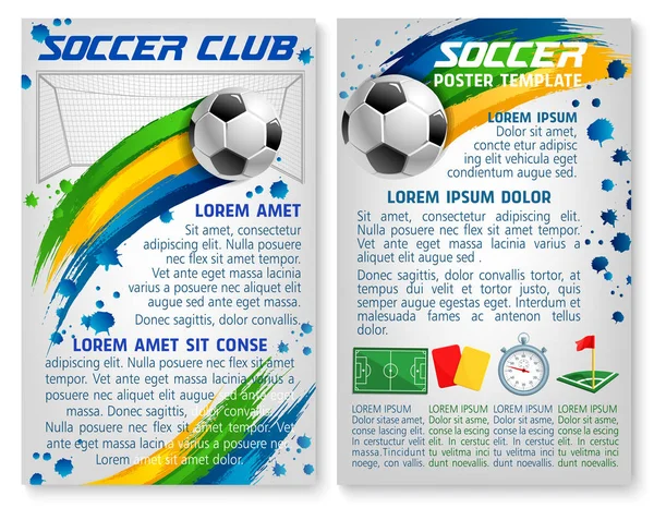 Vector equipo de fútbol plantilla de póster de fútbol — Archivo Imágenes Vectoriales